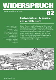 Cover des Widerspruch-Heft «Postwachstum – Leben über den Verhältnissen?»