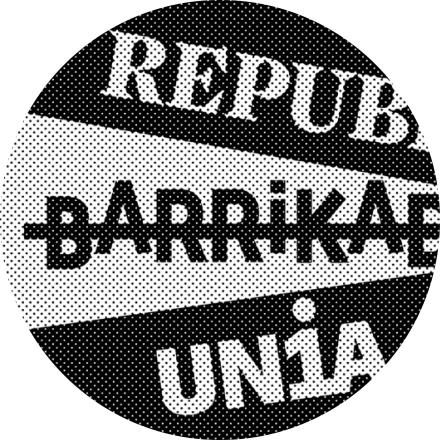 Montage: Die Logos des «Republik»-Magazin, «Barrikade»-Webseite und Unia-Gewerkschaft 