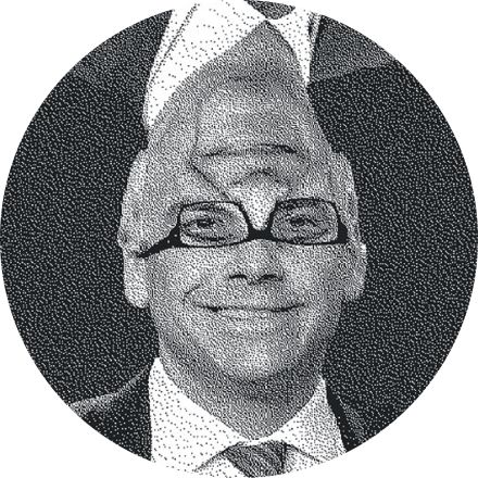 Fotomontage: Rupert und Lachlan Murdoch als ein Gesicht